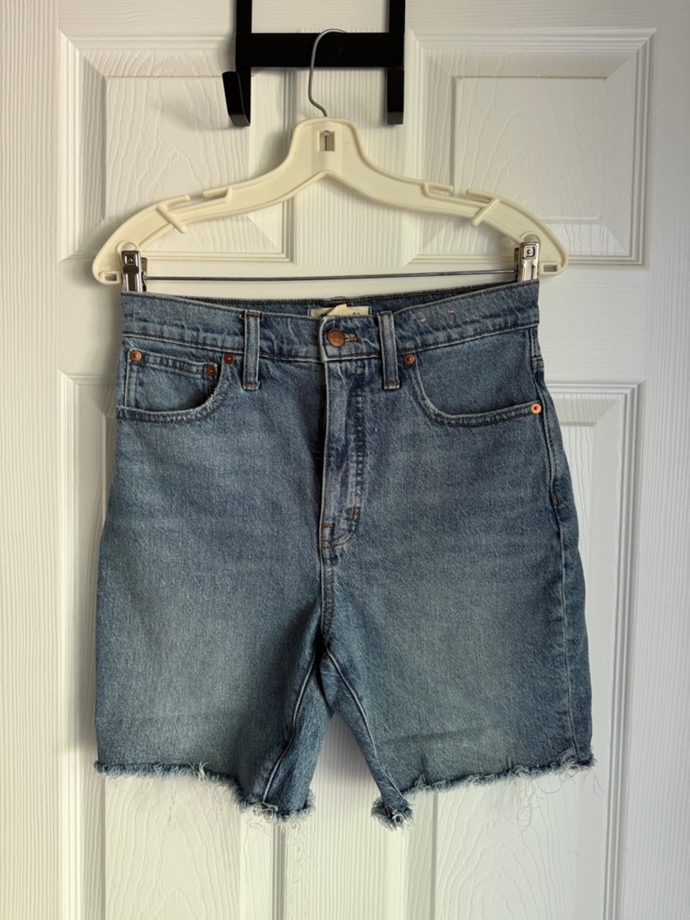 Madewell Light Blue Raw-Hem Denim Shorts